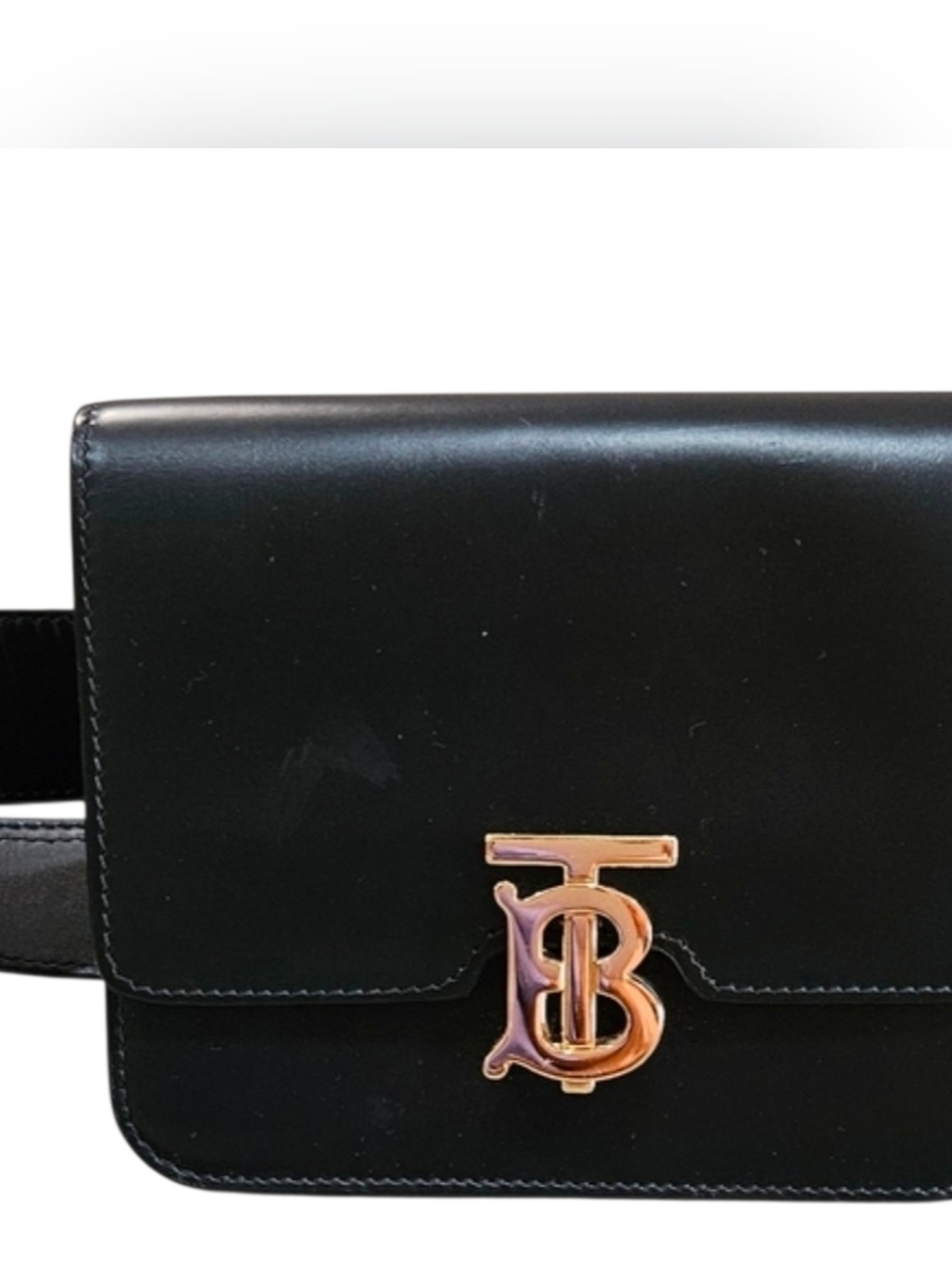 Burberry TB Belt Bag with Gold Logo Like New Up To 36"